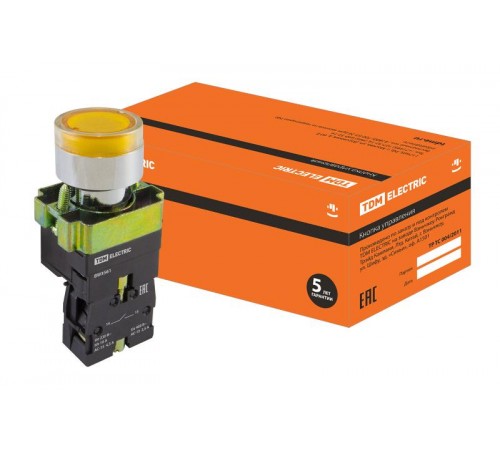 Кнопка BW3561 с подсветкой желтый 1з   SQ0704-0056  TDM