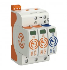 Устройства защиты от импульсных перенапряжений УЗИП для силовых сетей 2+NPE (Класс II), 150 В (V20-2+NPE+FS-150)  5095322  OBO Bettermann