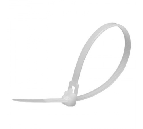 Хомут нейлоновый многоразовый 5x200 мм , белый (100шт в упак)  39082  STEKKER