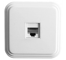 Розетка компьютерная 1-местная RJ-45, PST00-21-20 (РК8-01), белый  39706  STEKKER