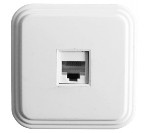 Розетка компьютерная 1-местная RJ-45, PST00-21-20 (РК8-01), белый  39706  STEKKER