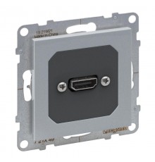 SUNO Розетка HDMI с предварительно подключенным разьемом. Цвет "Алюминий"  721349  Legrand