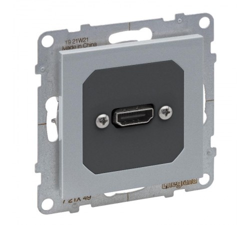 SUNO Розетка HDMI с предварительно подключенным разьемом. Цвет "Алюминий"  721349  Legrand