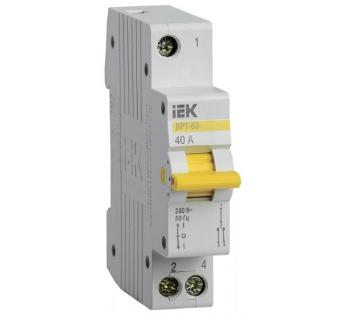 Выключатель-разъединитель (рубильник) трехпозиционный ВРТ-63 1п 40А  MPR10-1-040  IEK