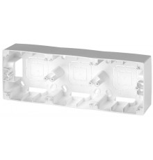 12-6103-03 ЭРА Коробка наклад. монтажа 3 поста, Эра12, алюминий  Б0043182  ЭРА