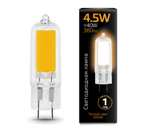 Лампа светодиодная Black LED G4 AC220-240V 4.5W 380lm 3000K Glass  107807104  Gauss