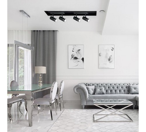 Светильник-спот настенно-потолочный под лампу GU10, черный ML232  41489  FERON