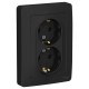 Blanca Антрацит С/У Розетка 2-ая с заземлением без шторок, 16А, 250В  BLNRS001026  SE