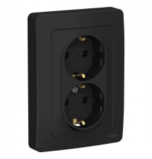 Blanca Антрацит С/У Розетка 2-ая с заземлением без шторок, 16А, 250В  BLNRS001026  SE