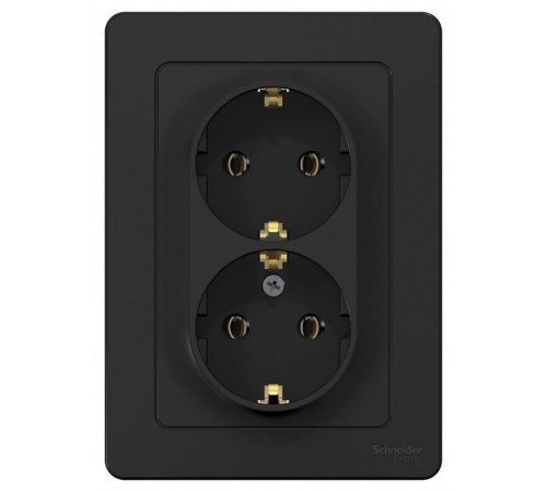 Blanca Антрацит С/У Розетка 2-ая с заземлением без шторок, 16А, 250В  BLNRS001026  SE