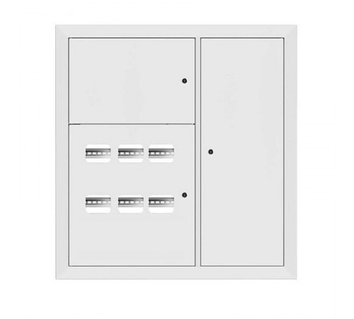 Щит этажный 6 кв. RAL9003 3 окна в ряд по гориз. (1000х950х150)  Basic mb28-v-6-r9003-1 EKF