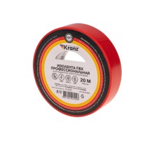 Изолента ПВХ профессиональная, 0.18х19 мм х 20 м, красная  KR-09-2804  Kranz