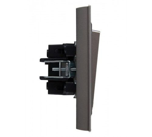 BRITE Выключатель 2-клавишный 10А в сборе ВСР10-2-0-БрС сталь  BR-V20-0-10-K46-F  IEK