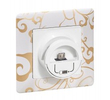 Valena LIFE DIY Белый Зарядная станция MicroUSB 240В/5В 1500мА с подставкой для смартф/планш  753011  Legrand