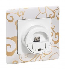 Valena LIFE DIY Белый Зарядная станция MicroUSB 240В/5В 1500мА с подставкой для смартф/планш  753011  Legrand