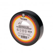 Изолента ПВХ профессиональная, 0.18х19 мм, 20 м, черная  KR-09-2806  Kranz