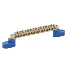 Шина N "ноль" на двух угловых изол ШНИ-6х9-16-У2-синий NO-222-60 Б0033440  ЭРА