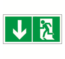 Знак безопасности BL-4020.E40"Указ. двери эвакуац. выхода (левостор.)"  a18228  Белый свет