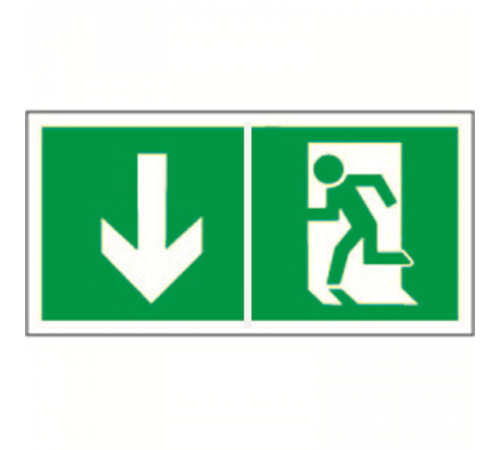 Знак безопасности BL-4020.E40"Указ. двери эвакуац. выхода (левостор.)"  a18228  Белый свет