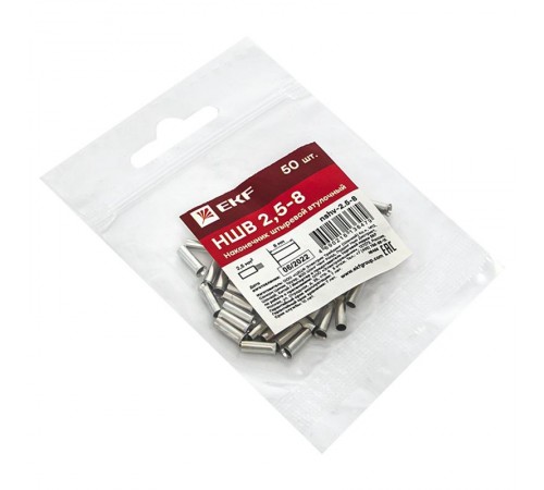 Наконечник штыревой втулочный НШв  2.5-8 (уп50шт) EKF PROxima  nshv-2.5-8  EKF