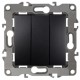 Выключатель тройной 12-1107-05 10АХ-250В,  антрацит  Б0014673  ЭРА