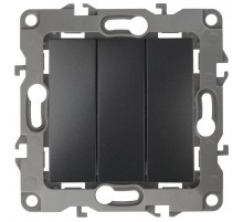Выключатель тройной 12-1107-05 10АХ-250В,  антрацит  Б0014673  ЭРА