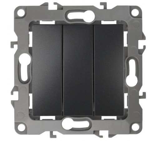 Выключатель тройной 12-1107-05 10АХ-250В,  антрацит  Б0014673  ЭРА