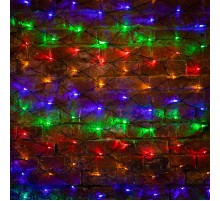 Гирлянда "Сеть" 2х1,5м, черный ПВХ, 240 LED Мультиколор  215-029  NEON-NIGHT