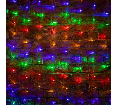 Гирлянда "Сеть" 2х1,5м, черный ПВХ, 240 LED Мультиколор  215-029  NEON-NIGHT