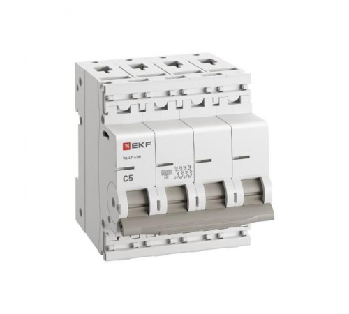 Выключатель автоматический четырёхполюсный 5А (C) 6кА ВА 47-63N PROxima M636405C  EKF