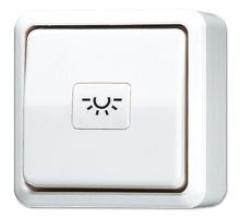 Кнопка 10A 250V ~  для накладного монтажа 634AWW Jung