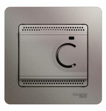Glossa Платина Термостат электронный теплого пола с датчиком, от +5 до +50°C,10A (в сборе)  GSL001238  SE