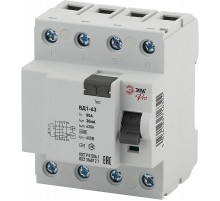 Выключатель дифференциальный (УЗО) (электромеханическое) NO-902-64 ВД1-63 3P+N 80А 30мА Pro  Б0031903  ЭРА