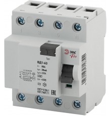 Выключатель дифференциальный (УЗО) (электромеханическое) NO-902-64 ВД1-63 3P+N 80А 30мА Pro  Б0031903  ЭРА