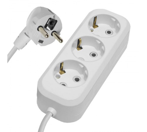 HM01-31-07 Удлинитель 3-местный с/з 3x0,75мм2, 7м, 220В, 10А, серия Home (У10-002), белый  39216  STEKKER