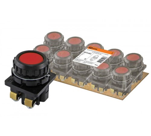 Выключатель кнопочный КЕ 011-У2-исп.1 красный 2з 10A 660B IP40  SQ0753-0002  TDM