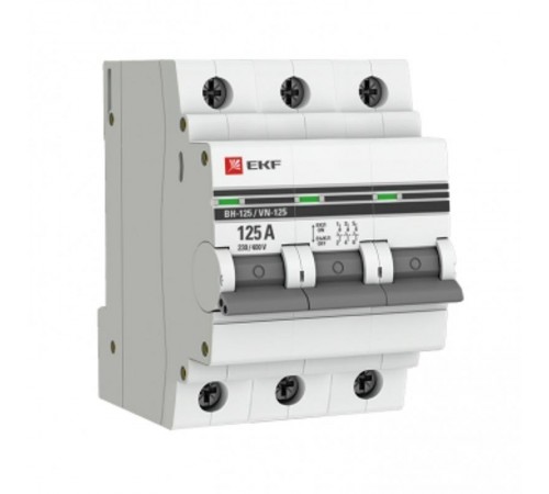 Выключатель нагрузки модульный ВН-125, 3P 125А EKF PROxima  SL125-3-125-pro  EKF (замена - S1253125)