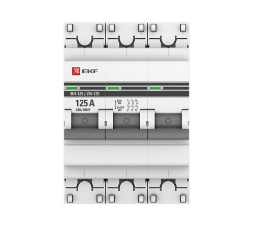 Выключатель нагрузки модульный ВН-125, 3P 125А EKF PROxima  SL125-3-125-pro  EKF (замена - S1253125)