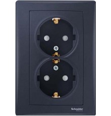 SEDNA РОЗЕТКА двойная, с зазем. конт., без защит. шторок, 16А, 250В, ГРАФИТ SDN3000670 Schneider Electric