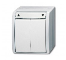 Выключатель жалюзи, с фиксацией, для открытого монтажа, IP44, серия ocean, цвет альпийский белый  1085-0-1625   2CKA001085A1625  ABB