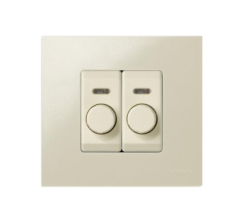 Simon 27 Светорегулятор проходной поворотно-нажимной, 40-500Вт, (лампы накаливания+галоген), узкий модуль, S2  27313-31  Simon