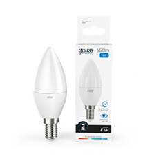 Лампа светодиодная LED 8Вт E14 220В 6500К Elementary свеча  33138  Gauss