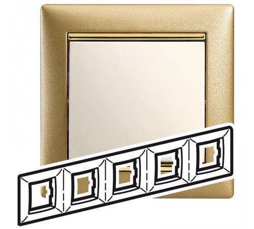 Valena Матовое Золото Рамка 5-ая гориз  770305  Legrand