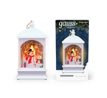 Фонарь новогодний светодиодный "Снеговик" серия Holiday, 0,1W, тёплый свет, белый, батарейки в комплекте, 1/100  HL030  Gauss