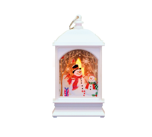 Фонарь новогодний светодиодный "Снеговик" серия Holiday, 0,1W, тёплый свет, белый, батарейки в комплекте, 1/100  HL030  Gauss