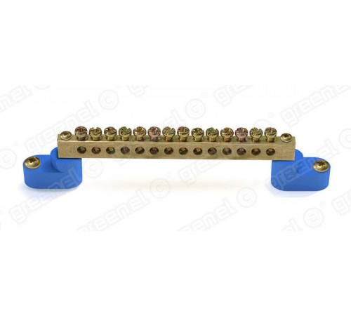 Шина 6х9 14/2 на угловых изоляторах. цвет-СИНИЙ (10/100шт). GE60031-08  GE60031-08  Greenel