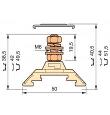 Клемма HD35/16.F6.19.1 1шпилька  1SNA295399R0000  TE