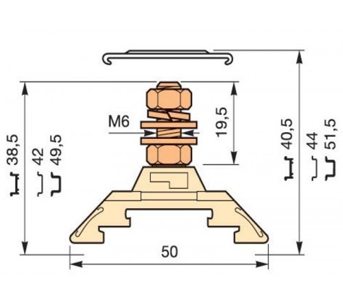 Клемма HD35/16.F6.19.1 1шпилька  1SNA295399R0000  TE