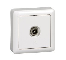 Хит Белый О/У без изолирующей пластины  Розетка телевизионная оконечная  RAT-1A3-B  SE