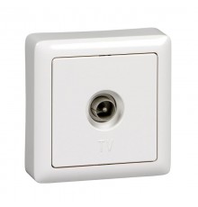 Хит Белый О/У без изолирующей пластины  Розетка телевизионная оконечная  RAT-1A3-B  SE